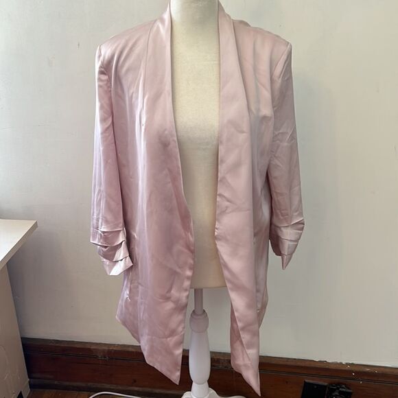 Bishop + Young rose gold long sleeve open blazer Size M New - Picture 3 of 10